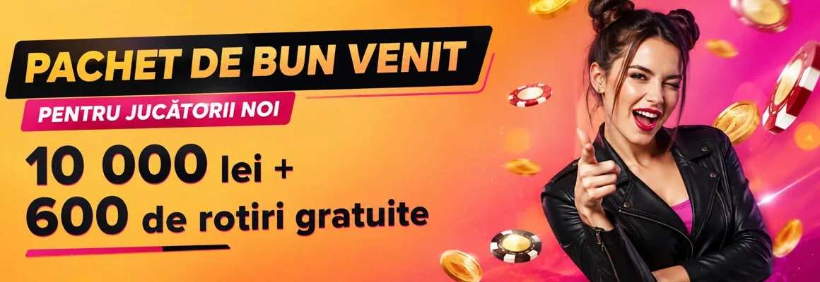 Bannerul Yes Casino: pachet de bun venit de 10.000 lei și 600 de rotiri gratuite